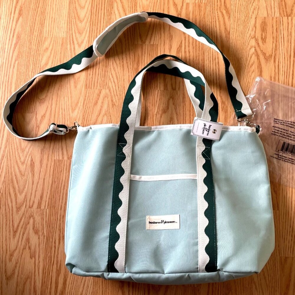 Business and Pleasure Cooler Tote Bag Large The Beach Bag Rivie Green 20x14x5